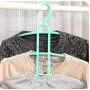 10pcs Random Color Plastic Cloth Hanger Space Saver Non-Slip Hook Clothes Holder Drying Rack Clothing Organizer 3 Layers Fish Bone Shaped