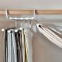 HJYPYJ Magic Hanger,5 in 1 Multifunction Magical Hangers,Pp + Stainless Steel Adjustable Trouser Hangers,Space-Saving Organizer Hangers, Horizontally or Vertically Suspended/White / 2 pcs