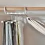HJYPYJ Magic Clothes Hangers Organizer, 5-in-1 Multi-Function Telescopic Folding Trouser Hangers Saves Space/Gray / 2 pcs