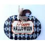 Happy Halloween Galvanized pumpkin wall decoration front door hanger