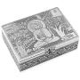 Set of 2 Aluminium Oxidized Buddha Embossed Travel Portable Trinket Jewelry Organizer Boxes Storage