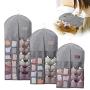 Lijuan Qin Dual-Sided Hanging Closet Organizer Mesh Pockets, Space Saving Wall Hanging Clothes Storage Hanger for Bra Stockings Socks Underwear Suits