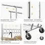 LANGRIA Heavy Duty Rolling Commercial Double Rail Clothing Garment Rack with Wheels Expandable Rods Collapsible Clothes Rack Max Load Capacity 287 lbs. for Bedroom Dressing Room Store (Chrome) LANGRIA Heavy Duty Rolling Commercial Double Rail Clothing Garment Rack with Wheels Expandable Rods Collapsible Clothes Rack Max Load Capacity 287 lbs. for Bedroom Dressing Room Store (Chrome)