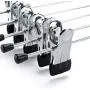 Amber Home Heavy Duty Chrome Metal Add on Hanger Stackable Hanger Multi Pants Clothes Hanger with Clips Set of 12 Amber Home Heavy Duty Chrome Metal Add on Hanger Stackable Hanger Multi Pants Clothes Hanger with Clips Set of 12