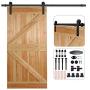CCJH 9.6FT Heavy Duty Sliding Barn Wood Door Hardware Kit - Smoothly and Stable - Easy Installation - Fit 57.6" Single Door Panel(Line Shaped Hangers)