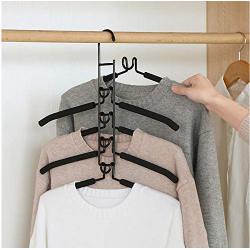 2pcs Random Color Storage Racks Wardrobe Organizer Space Saving Trouser Fishbone Type Towel Clothes Hangers Hook Multi Layers Hangers for Clothes