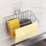 WEZVIX Sink Sponge Holder Stainless Steel Sink Caddy with Adhesive Pad Dish Cloth Hanger Brush Soap Dishwashing Liquid Drainer Rack for kitchen sink Drainer Rack in Sink