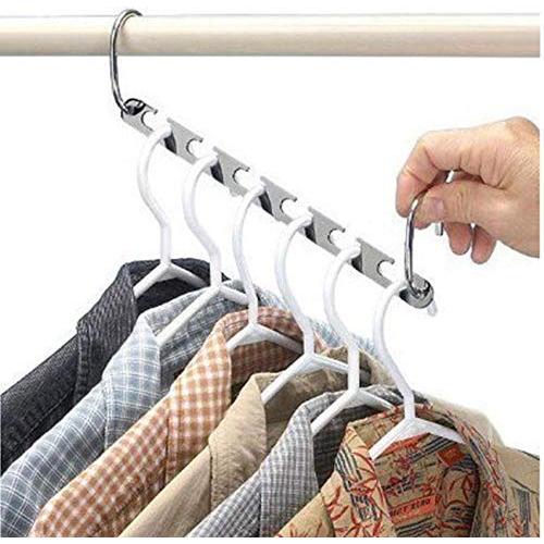 10pcs Magic Clothes Hanger Hanging Chain Metal Cloth Closet Hanger Shirts Tidy Save Space Organizer Hangers for Clothes