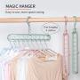 Decdeal Hanger Organizer Multi-Port Support, Rotate Anti-Skid Folding Hanger Magic Space Saving Clothes Hangers Organizer with 9 Holes for Drying and Storage