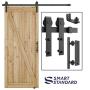 6 FT Heavy Duty Sturdy Sliding Barn Door Hardware Kit, 6ft Single Rail, Black, (Whole Set Includes 1x Pull Handle Set & 1x Floor Guide) Fit 36" Wide Door Panel (J Shape Hanger) 6 FT Heavy Duty Sturdy Sliding Barn Door Hardware Kit, 6ft Single Rail, Black, (Whole Set Includes 1x Pull Handle Set & 1x Floor Guide) Fit 36" Wide Door Panel (J Shape Hanger)