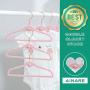 AINARE 50pcs Baby Cascading Velvet Hangers,Kids Hangers Cascade,Plastic Hangers,Non Slip Hangers Cascading Hooks,Suit Hangers,Cascade Hooks,Rose Gold Velvet Hangers,Copper Hangers (Pink)