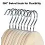 TOPIA HANGER Adult Unfinished/Natural Wood Clothes Hangers, Wooden Suit Coat Jacket Hangers - 360°Stronger Flexible Hook- Extra Smoothly Cut Notches- 18 Pack - CT10N