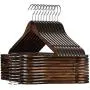 High-Grade Wooden Suit Hangers 20 Pack Smooth Finish Solid Wood Coat Hanger with 360° Swivel Hook and Precisely Cut Notches for Camisole, Jacket, Pant, Dress Clothes Hangers High-Grade Wooden Suit Hangers 20 Pack Smooth Finish Solid Wood Coat Hanger with 360° Swivel Hook and Precisely Cut Notches for Camisole, Jacket, Pant, Dress Clothes Hangers