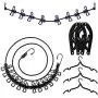 CareUToo Drying Racks Set, Travel Clothesline with 12 Pieces Clothespins, Travel Hangers Portable Folding Clothes Hangers 5 Pieces Travel Accessories Foldable Rack for Travel Black