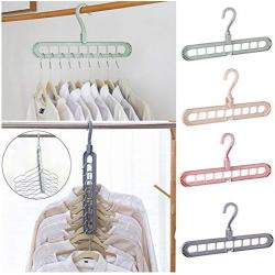 5pcs Random Color Multi-Port Support Circle Clothes Hangers Clothes Drying Racks Multifunction Plastic Scarf Clothes Hanger Storage Rack