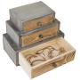 MyGift 3-Drawer Rustic Wood Office Storage Organizer