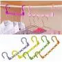 10pcs 5-Hole Space Saving Plastic Clothes Hanger Hanging Organizer Windproof Multi-Port Hook Random Color 10pcs 5-Hole Space Saving Plastic Clothes Hanger Hanging Organizer Windproof Multi-Port Hook Random Color