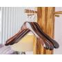 Superior Gugertree Wooden Wide Shoulder Coat Hanger, Women Clothing Hangers with Polished Chrome Hook, Attractive Walnut Finish,3-pack