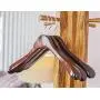Superior Gugertree Wooden Wide Shoulder Coat Hanger, Women Clothing Hangers with Polished Chrome Hook, Attractive Walnut Finish,3-pack
