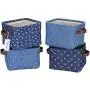 Hinwo 4L Mini Size Nursery Storage Bin Basket Collapsible Square Denim Fabric Storage Boxes Container Organizer with PU Leather Handles for Shelves & Desks, Set of 4, 7.9 x 6.3 x 5.5 inches Hinwo 4L Mini Size Nursery Storage Bin Basket Collapsible Square Denim Fabric Storage Boxes Container Organizer with PU Leather Handles for Shelves & Desks, Set of 4, 7.9 x 6.3 x 5.5 inches