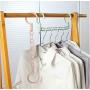 10PC Random Color 5 Holes Shirts Clothes Hanger Holders Windproof Multifunctional Folding Drying Storage Rack Clothing Hanger Wardrobe Organizer