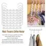 Clothing and Shoe Care,Portable 8 Pcs Space Saving Magic Trousers Clothing Hanger Coat Pants Clothes Closet Organizer Hooks Hanger Rack