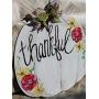Thankful Floral Wood Pumpkin SIgn Door Hanger Thankful Floral Wood Pumpkin SIgn Door Hanger