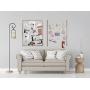 Reimagine Hanging Photo Display- Wood Wall Picture Frame Collage Board for Hanging Prints, Instax, Polaroid, Holiday Cards, Artwork- Display 2 Ways- Adjustable String, 40 Clothespin Clips- Rustic Grey