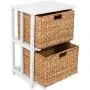 BirdRock Home Seagrass 2 Tier File Cubby Cabinet - Vertical Storage Furniture - Office Décor - Home Decorative Boxes Filing - Natural Wood - Delivered Fully Assembled - Hanging Letter and Legal