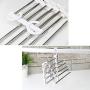 LIANGJUN Clothes Pants Magic Hanger Foldable Stainless Steel Multifunctional Drying Rack, White, 34X18.3X12.5cm (Size : Pack of 3)