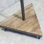 HANS CAO Industrial Vintage Pipe Heavy Rolling Garment Display Rack, Standing Clothes Hanger with Wheel, Garment Storage Frame, Clothes Retail Store Shelves, Wood and Iron, 15.7L x 15.7W x 63H