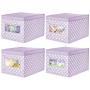 mDesign Decorative Soft Stackable Fabric Closet Storage Organizer Holder Boxes - Clear Window, Lid, for Child/Kids Room, Nursery - Large, Collapsible Foldable - Polka Dot Print - 4 Pack - Light Purple mDesign Decorative Soft Stackable Fabric Closet Storage Organizer Holder Boxes - Clear Window, Lid, for Child/Kids Room, Nursery - Large, Collapsible Foldable - Polka Dot Print - 4 Pack - Light Purple