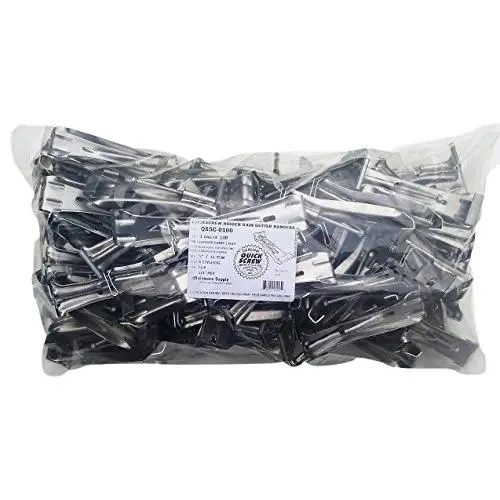 Quick Screw 5" 100 Pack Premium Hidden Rain Gutter Bracket Hook Hangers with screw clip style