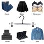 VEHHE Pants Hangers Skirt Hangers with Adjustable Clips 20 Pack Clothes Hangers Slack Trouser Jeans Clamp Hangers Non Slip Rubber Coating Space Saving for Clothes Shoes Slacks Ties Hats Kids (Black)