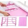 Unionm Multi-Functional Hanging Shelf, Folding Drying Rack Outdoor Portable Clothes Hanger Balcony Laundry Dryer Airer (Pink)