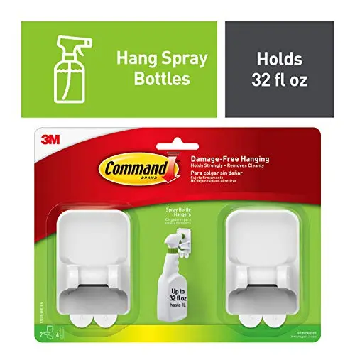 Command Spray Bottle Hangers, Decorate Damage-Free, Holds 32 fl oz (17009-HW2ES) Command Spray Bottle Hangers, Decorate Damage-Free, Holds 32 fl oz (17009-HW2ES)