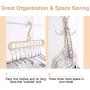 Inluever Clothes Hanger, Multi-Function Plastic Clothes Hangers, Folding Coat Hanger, Nine-Hole Hanger, 4 Packs