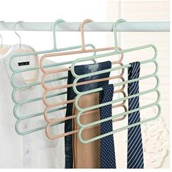 10pcs Random Color 5-Layer Clothes Hanger Drying Racks Multi-Functional Innovative Hanger Multi-Storey Scarf Racks Anti-Slip Pants Folder