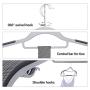 SONGMICS Pack of 50 Coat Hangers, Heavy Duty Plastic Hangers with Non-Slip Design, Space-Saving Clothes Hangers, 0.2 Inch Thickness, 360° Swivel Hook, 16.5 Inches Wide, Gray UCRP20G50