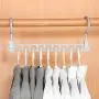 LARRY-X 9 Holes Magic Hangers with Double Hook 360 Degree Rotatable Home Hanging Clothes Hanger Space Saving Wardrobe Hangers