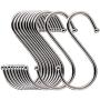 LOYMR 18 Pack 4.7 Inches Extra Large S Shape Hooks Heavy-Duty Metal Hanging Hooks Apply Kitchenware Bathroom Utensils Plants Towels Gardening Multiple uses Tools （Silver)