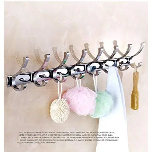 Coat Robe Hat Clothes Wall Mount Hook Heavy Duty Hanger Towel Rack，Decorative Hooks，Row Hook (Size : Eight)