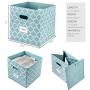 homyfort Foldable Storage Cube Bins 11x11 inches, Fabric Storage Bin Baskets Boxes Organizer with Labels and Dual Plastic Handles for Shelf Closet, Nursery, Set of 6 (Blue