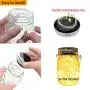 Solar Mason Jar Lid Light,4 Pack 20Led String Fairy Lights 4 Hangers(Jars Not Included),Best for Mason Jar Decor,Patio Garden Decor Solar Laterns Table Lights(Warm White)
