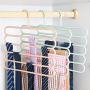 KYCPTNFJ 2 PCS 5-Layer Clothes Hanger Drying Racks Multi-Functional Hanger Multi-Storey Scarf Racks Anti-Slip Pants Folder
