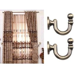 Jili Online 2 Pieces Metal Curtain Tieback Hooks Wall Door Clothes Hats Hangers - Bronze, 38x30x16mm