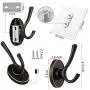 XYCING Heavy Duty Coat Hook with No Drilling Self Adhesive Hanging Nails, Black with Copper Highlights Clothes Hook, Coat Hangers Utility Storage Hooks with 2 Installtion Way - 3 Packs