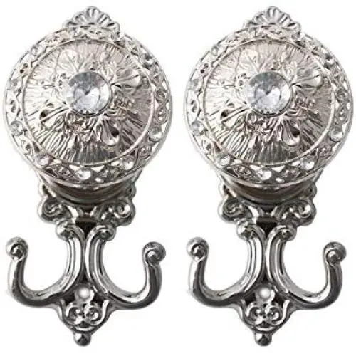 uxcell Curtain Tieback Hook Zinc Alloy Tassel Curtain Holder Window Holdback Wall Hooks Clothes Hanger, Set of 2, SilverTone uxcell Curtain Tieback Hook Zinc Alloy Tassel Curtain Holder Window Holdback Wall Hooks Clothes Hanger, Set of 2, SilverTone
