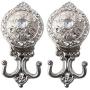 uxcell Curtain Tieback Hook Zinc Alloy Tassel Curtain Holder Window Holdback Wall Hooks Clothes Hanger, Set of 2, SilverTone