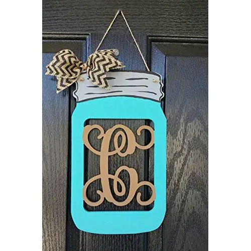 20" Monogram Mason Jar Door Hanger